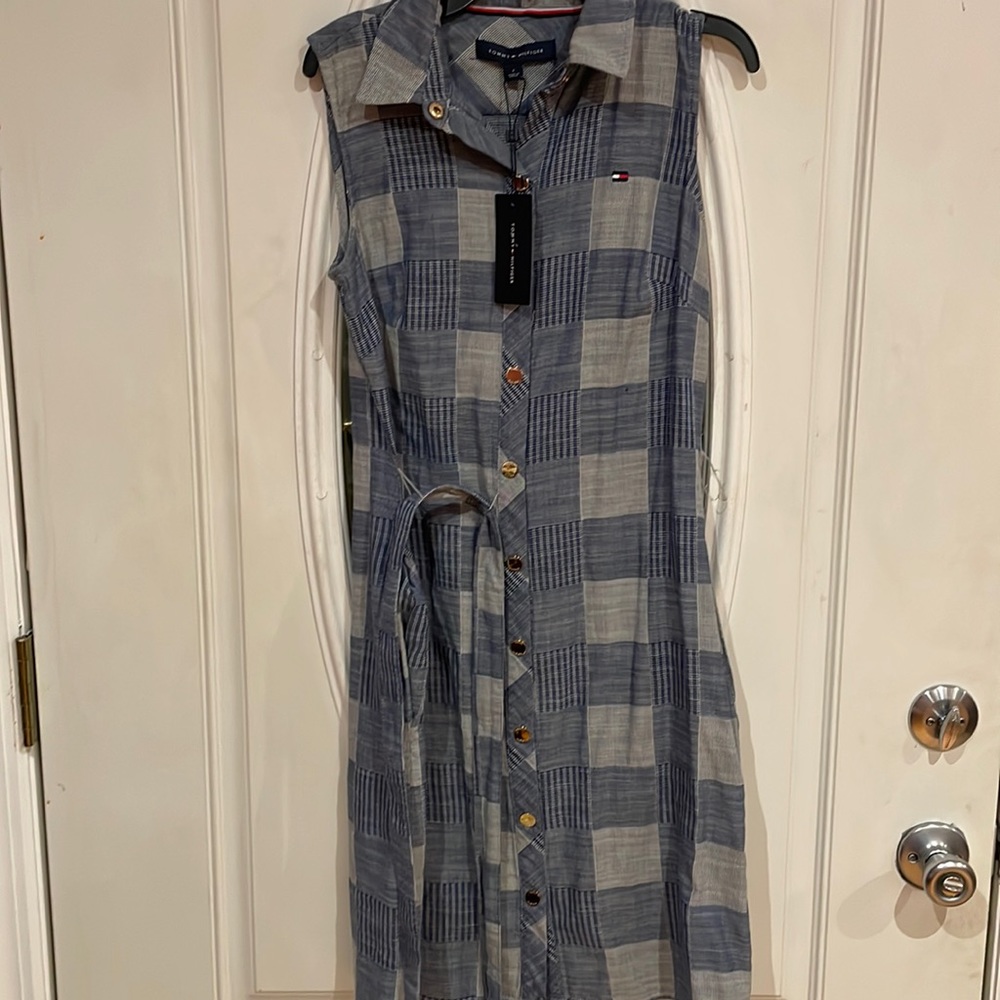 Tommy Hilfiger St.Michael Casual Plaid button down shirt dress